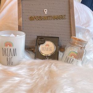 Rae Dunn Dream Big makeup and hair tie set, New